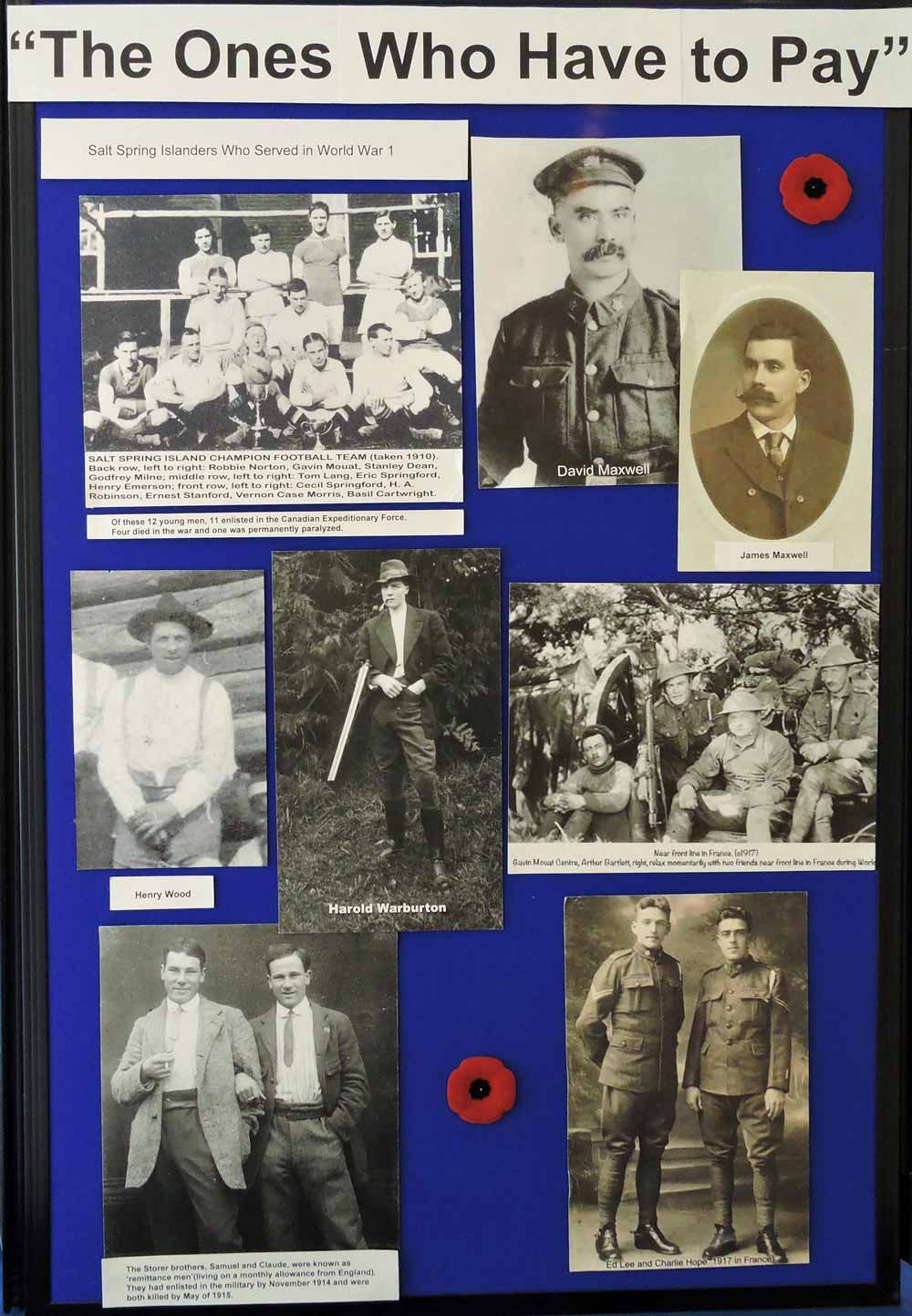 Salt Spring in the Great War display panel