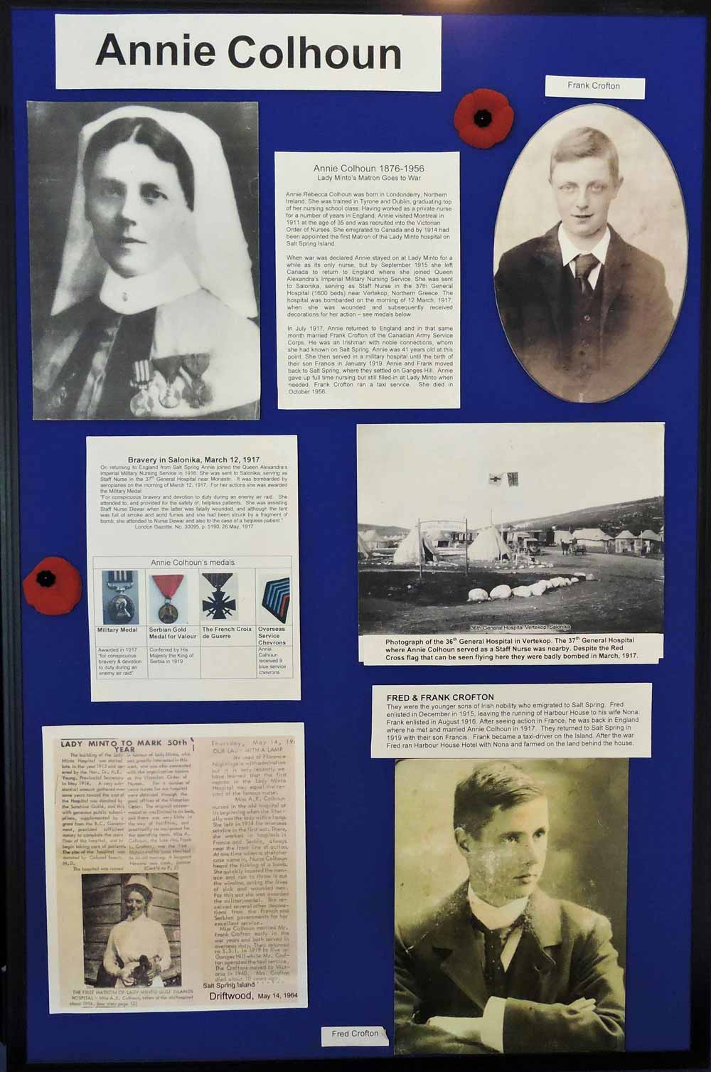 Salt Spring in the Great War display panel