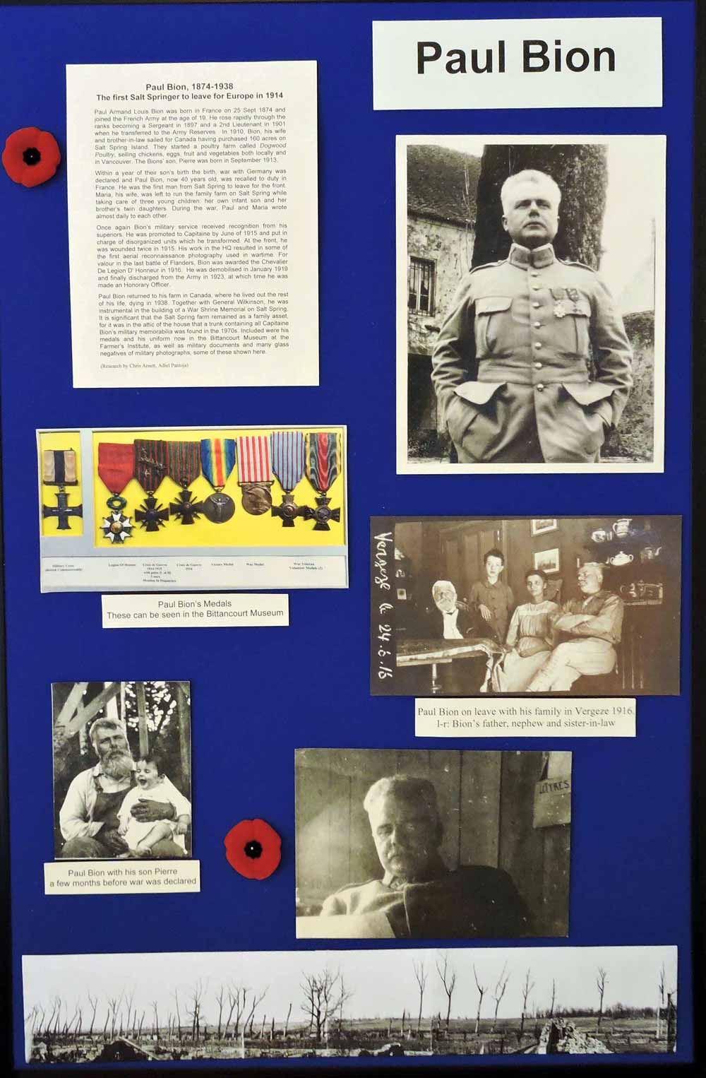 Salt Spring in the Great War display panel