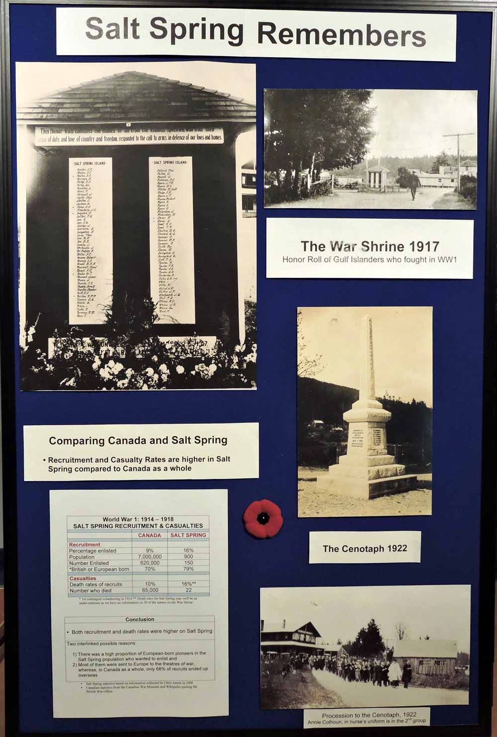 Salt Spring in the Great War display panel