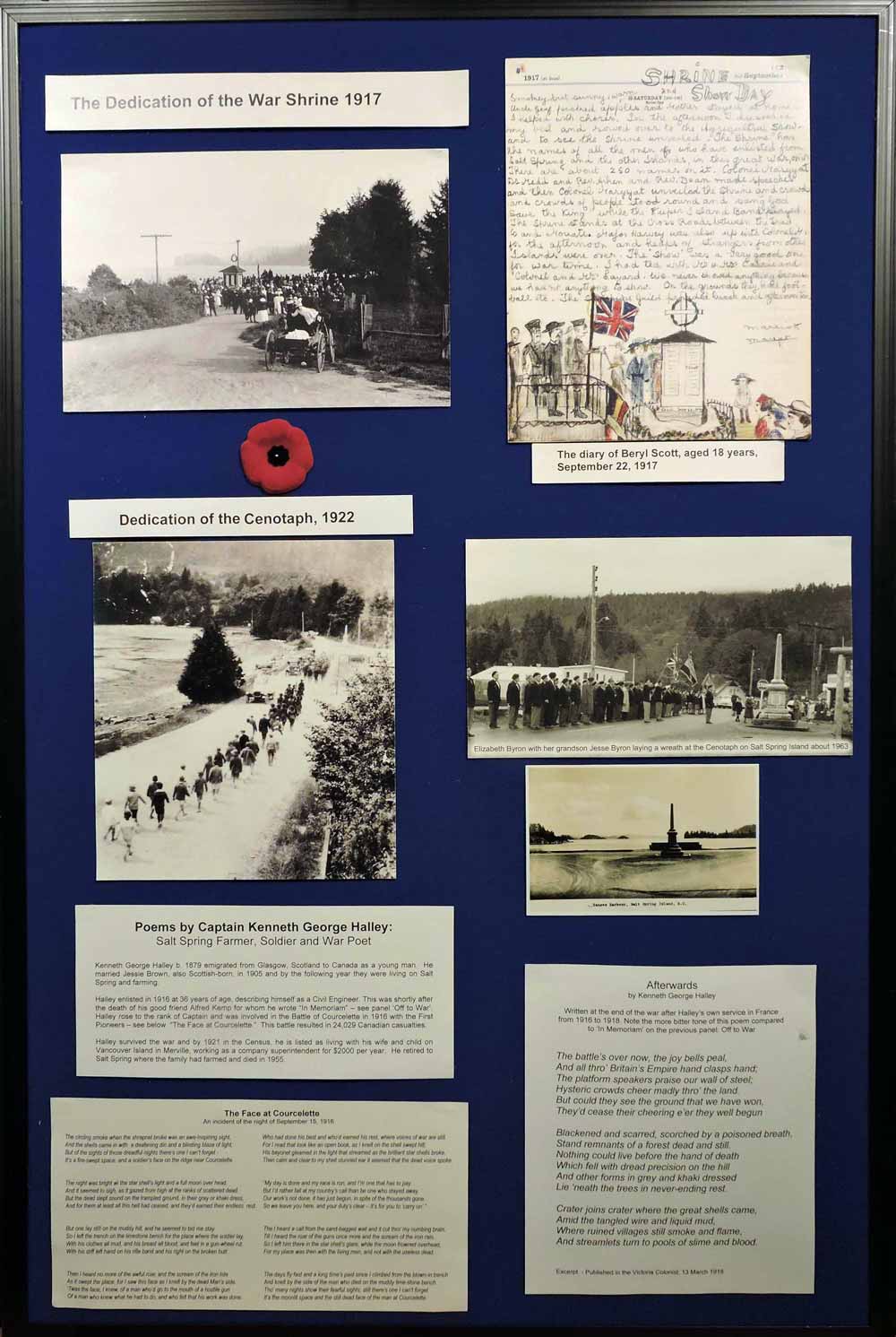 Salt Spring in the Great War display panel