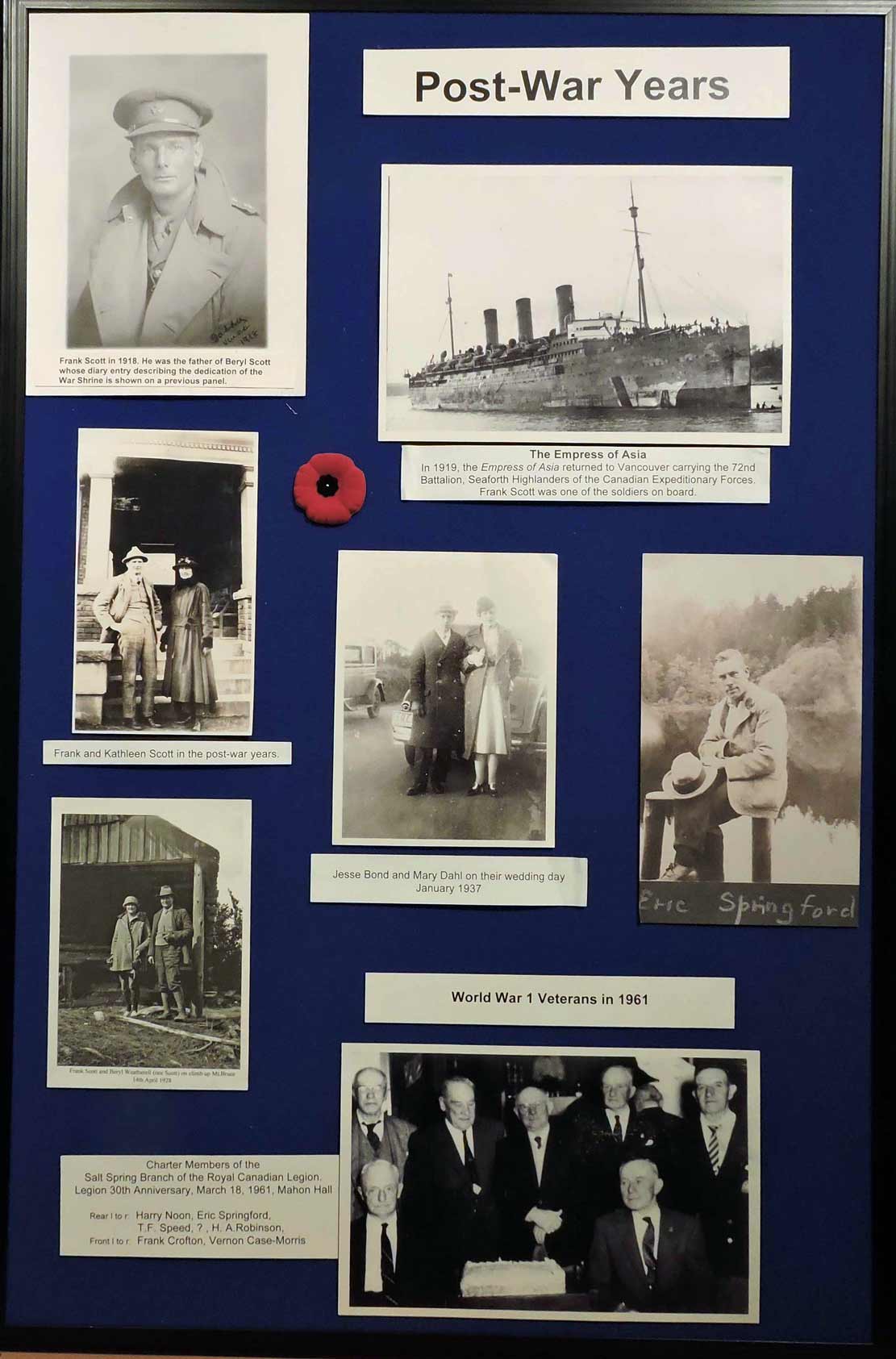 Salt Spring in the Great War display panel