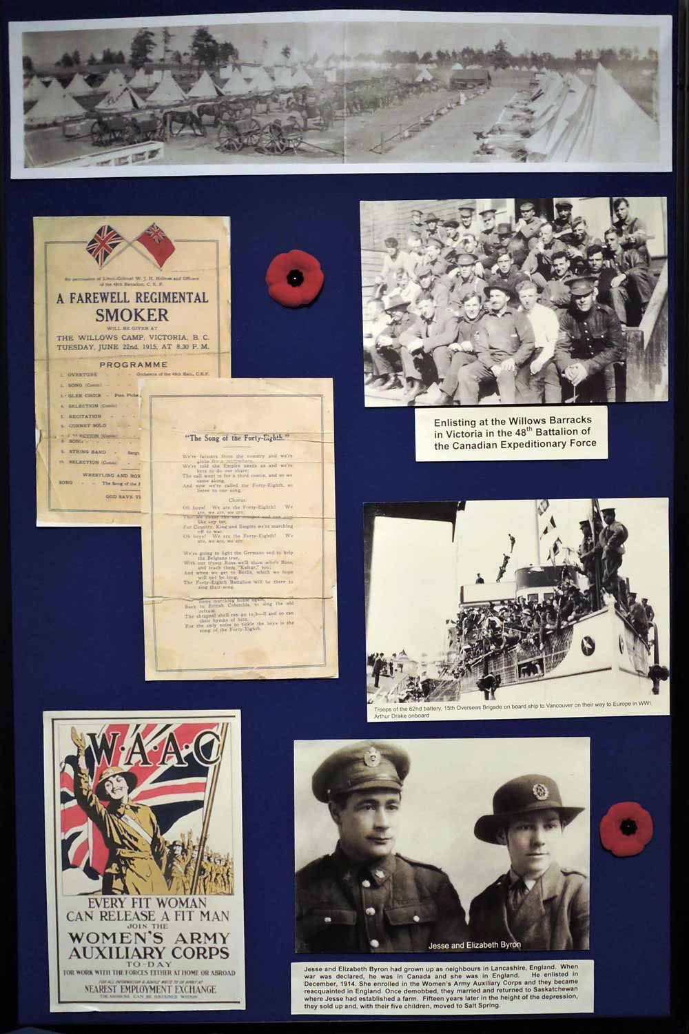 Salt Spring in the Great War display panel