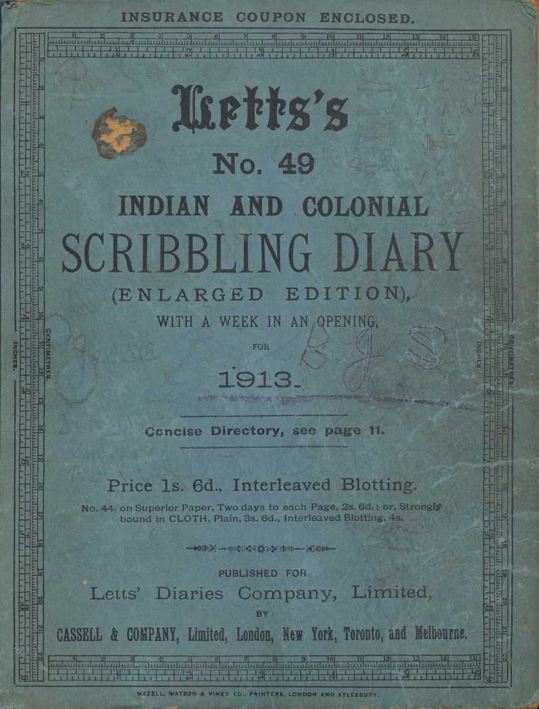 1913 diary cover