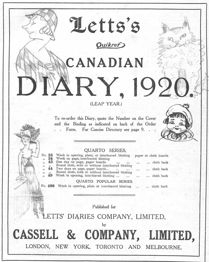 1920 diary cover