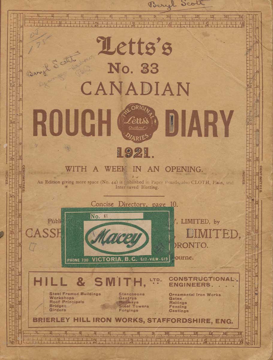 1921 diary cover