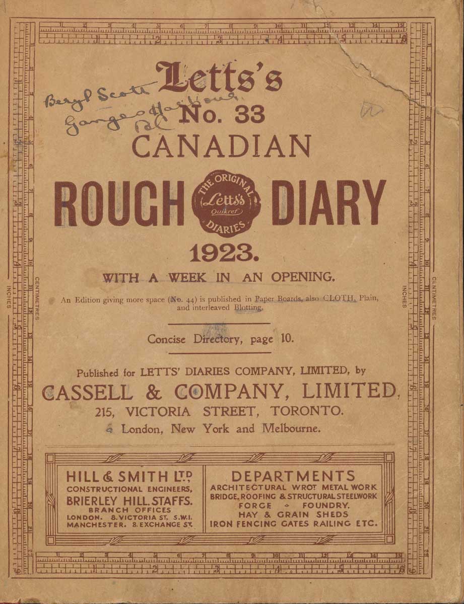 1923 diary cover
