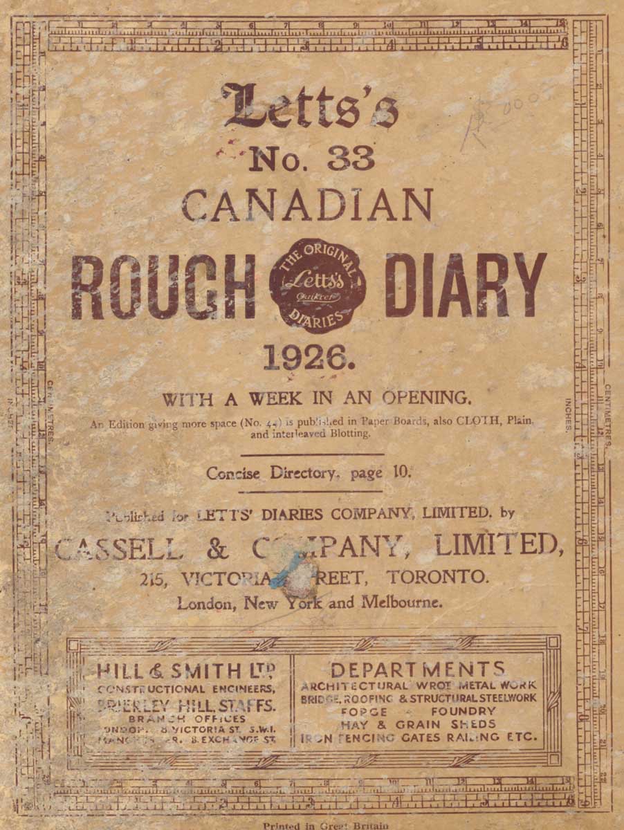 1926 diary cover