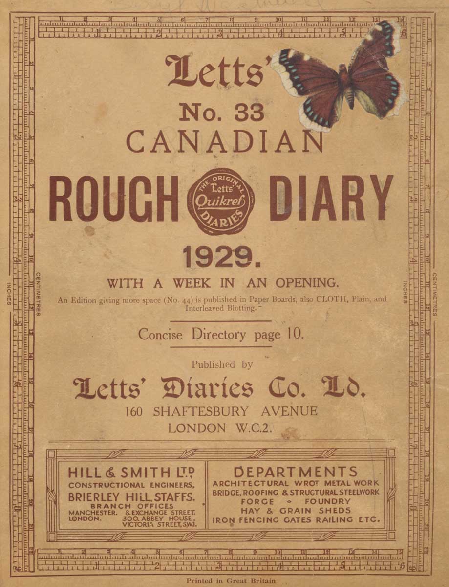 1929 diary cover