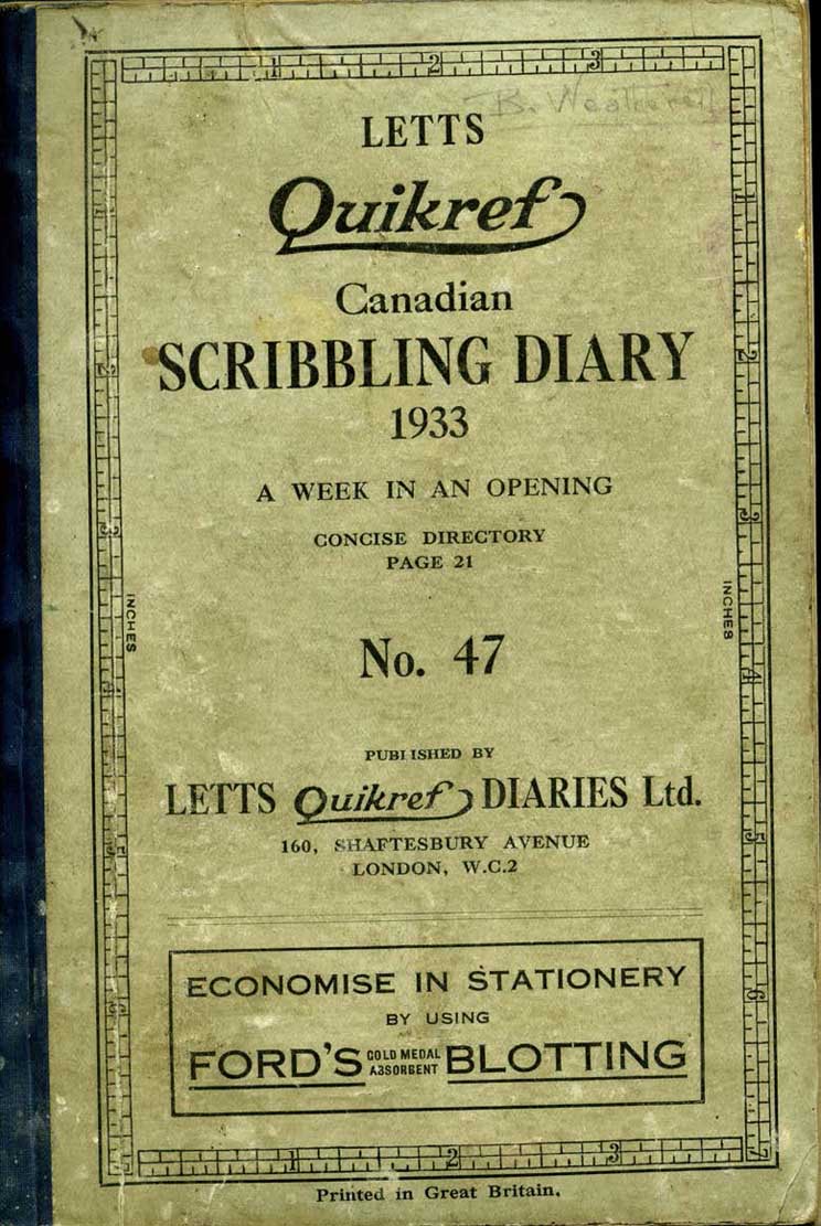 1933 diary cover